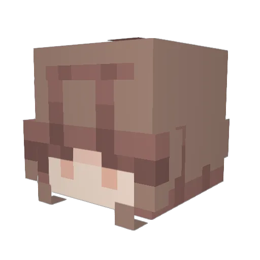 jiyeong Minecraft avatar head, 3D render