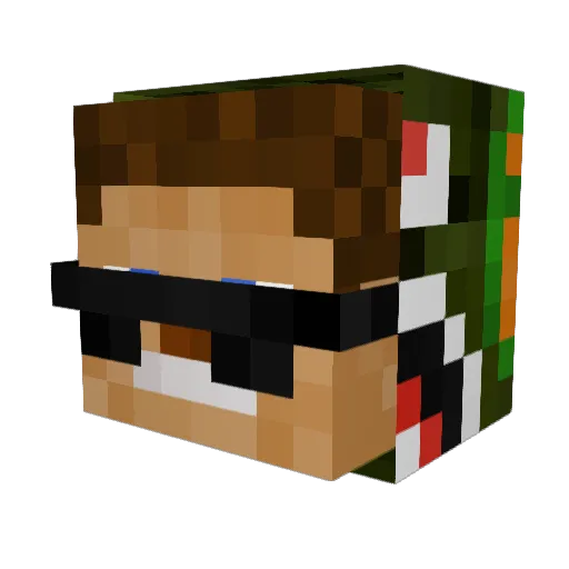 jiz_x Minecraft avatar head, 3D render