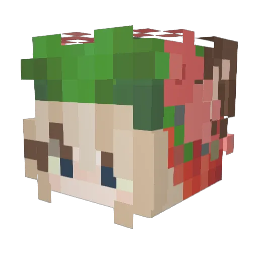 jjash Minecraft avatar head, 3D render