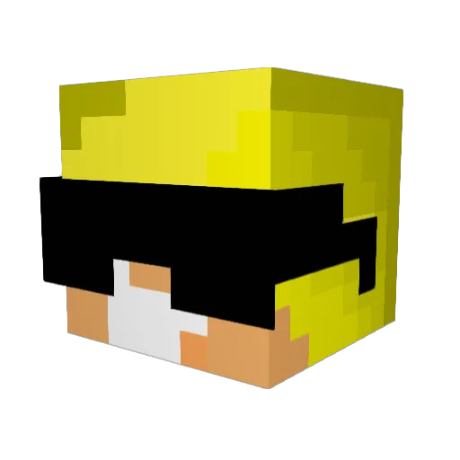 jjjaxx Minecraft avatar head, 3D render