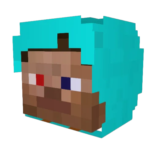 jjjik Minecraft avatar head, 3D render