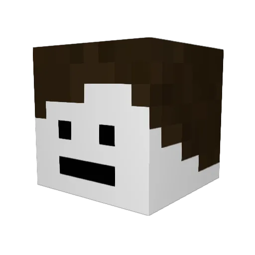 jjkioi Minecraft avatar head, 3D render