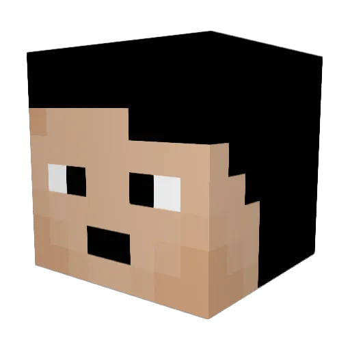 jju_ni__ Minecraft avatar head, 3D render