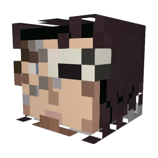 jlhzhy Minecraft avatar head, 3D render