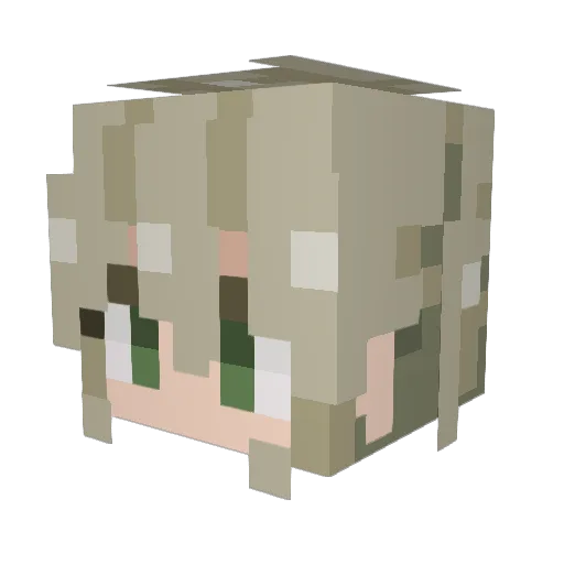 jlkaruu Minecraft avatar head, 3D render