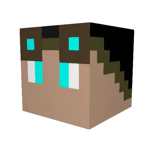 jm134 Minecraft avatar head, 3D render