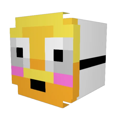 jndea Minecraft avatar head, 3D render