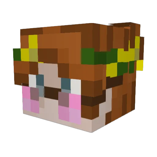 jnnycek Minecraft avatar head, 3D render