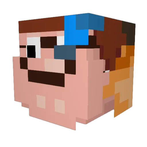 john_dingus Minecraft avatar head, 3D render