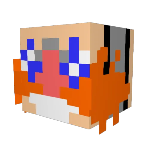 johnbock Minecraft avatar head, 3D render