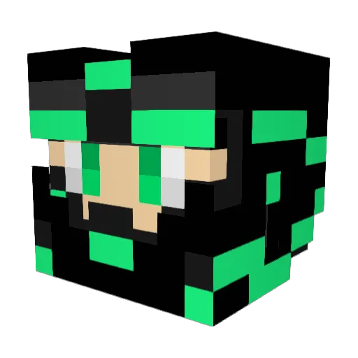 johnfletch Minecraft avatar head, 3D render