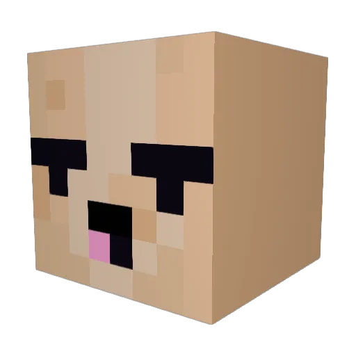 johnledward Minecraft avatar head, 3D render