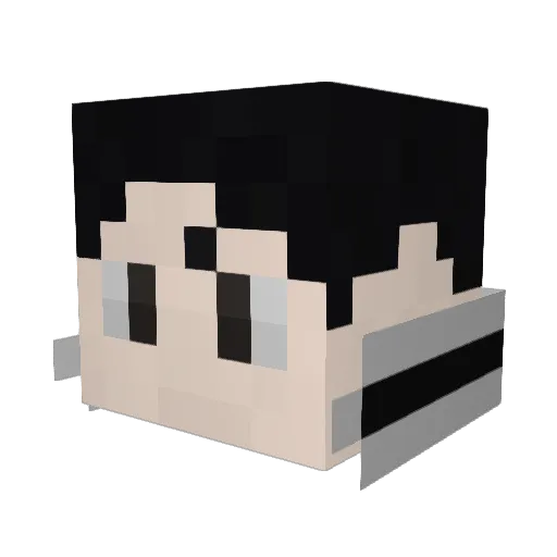 johnluket Minecraft avatar head, 3D render