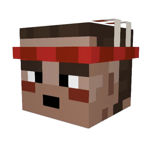 johnnybristol Minecraft avatar head, 3D render