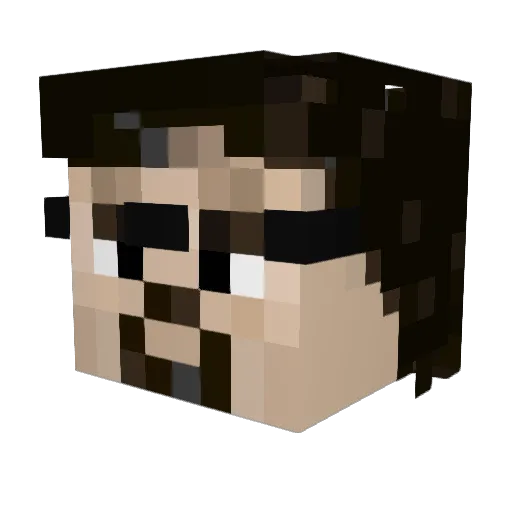 johnseamann Minecraft avatar head, 3D render