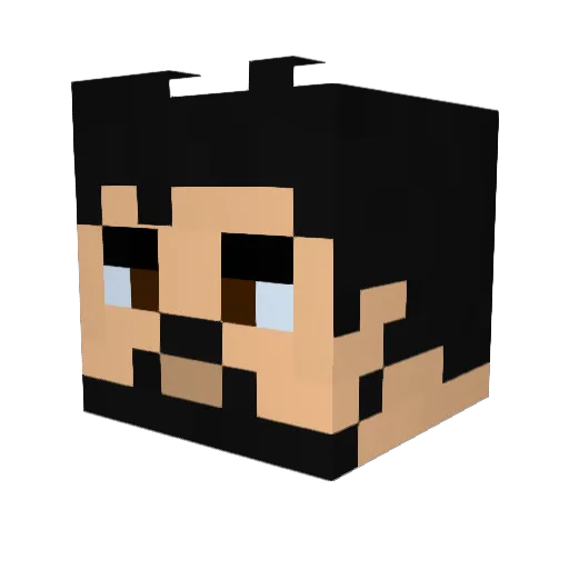 johntheironman Minecraft avatar head, 3D render