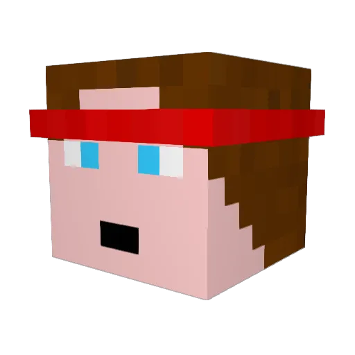 johnvilston Minecraft avatar head, 3D render