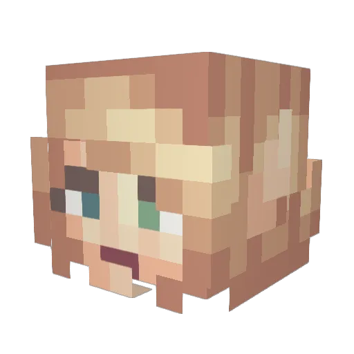 johzephine Minecraft avatar head, 3D render