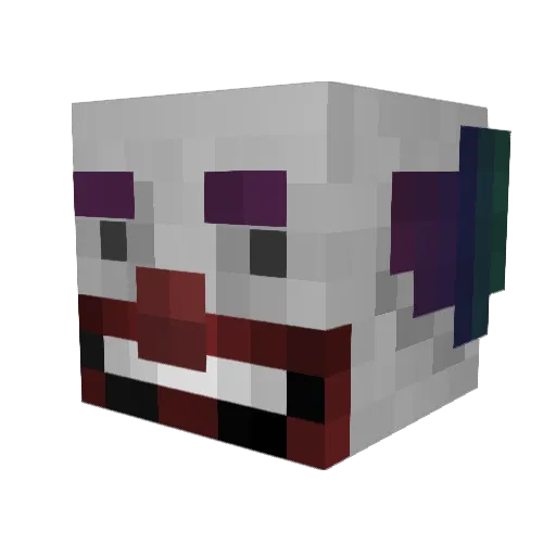 jojoclown Minecraft avatar head, 3D render