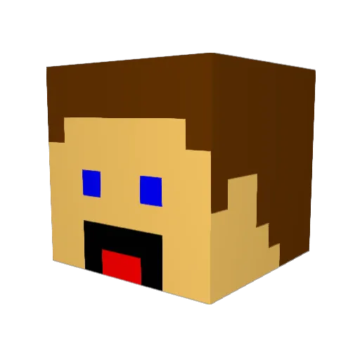 jojolefou Minecraft avatar head, 3D render