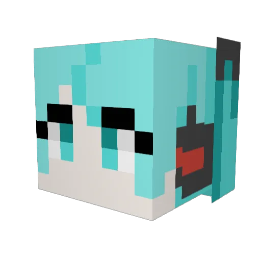 jokercat Minecraft avatar head, 3D render