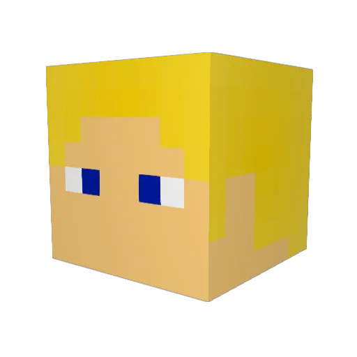 jokerswang Minecraft avatar head, 3D render