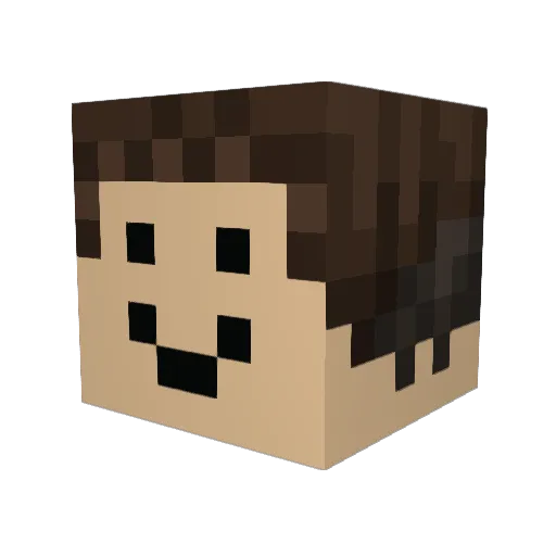 joohojin Minecraft avatar head, 3D render