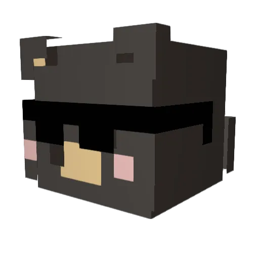 jooung Minecraft avatar head, 3D render