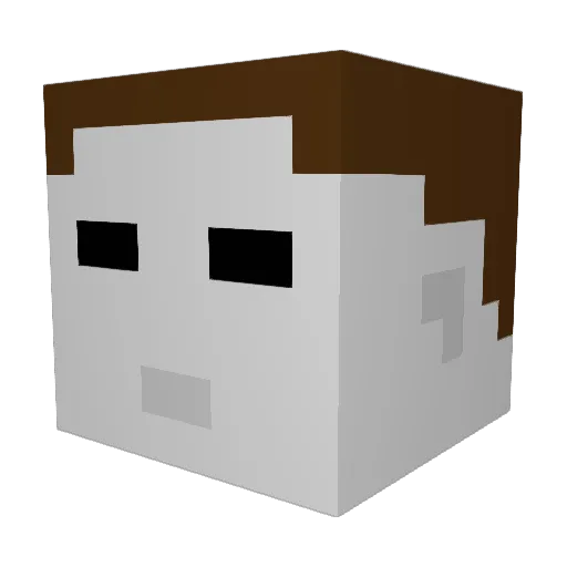 joranJC Minecraft avatar head, 3D render