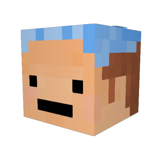 jormuX Minecraft avatar head, 3D render