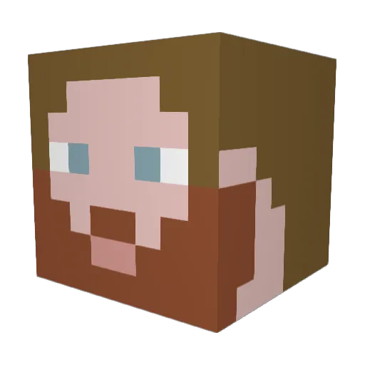jortronq Minecraft avatar head, 3D render