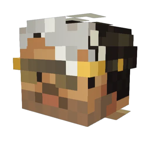 jouwuie Minecraft avatar head, 3D render