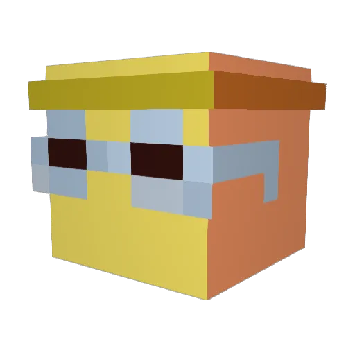 jpeis Minecraft avatar head, 3D render