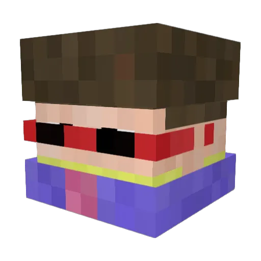 jpslk Minecraft avatar head, 3D render