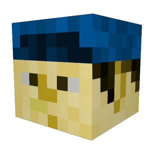 jrluat Minecraft avatar head, 3D render