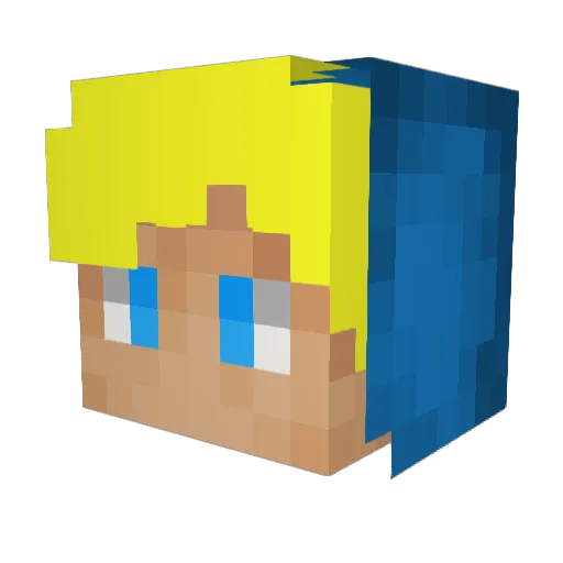jrzben Minecraft avatar head, 3D render