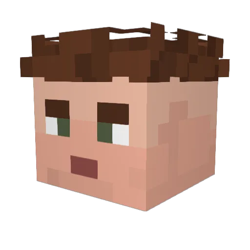 jsneb Minecraft avatar head, 3D render