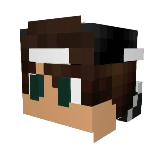jttgamer Minecraft avatar head, 3D render