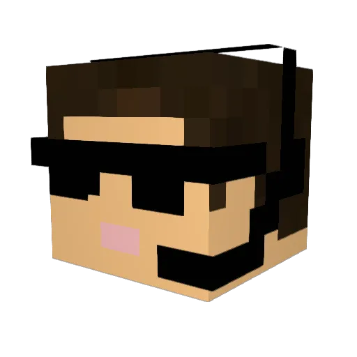 ju_dao Minecraft avatar head, 3D render