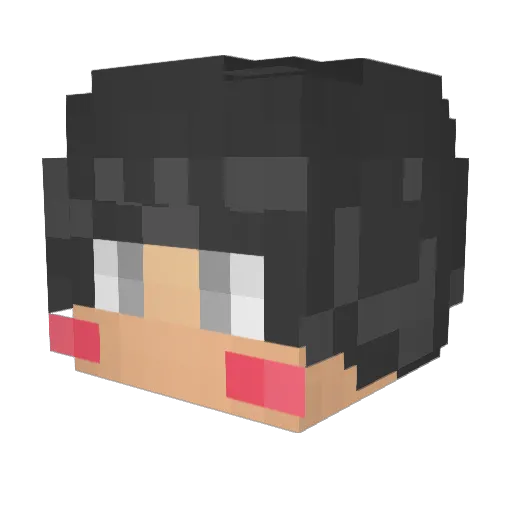 ju_si Minecraft avatar head, 3D render