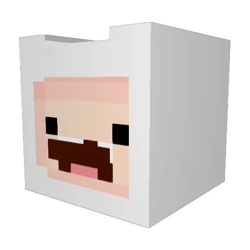 juais Minecraft avatar head, 3D render