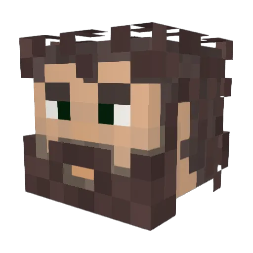juampaa Minecraft avatar head, 3D render