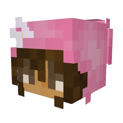 juicycaa Minecraft avatar head, 3D render