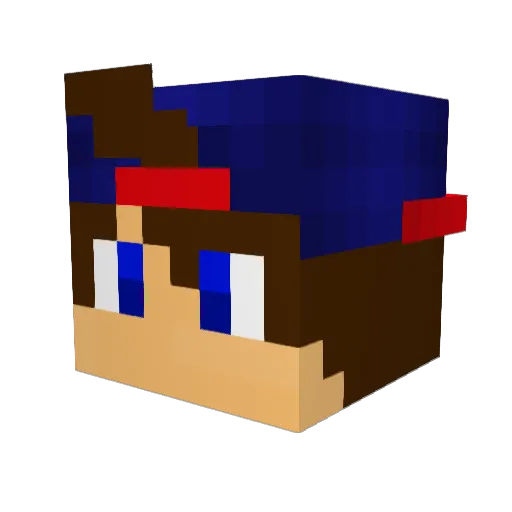 juiked Minecraft avatar head, 3D render
