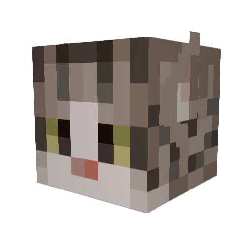 jujucat Minecraft avatar head, 3D render