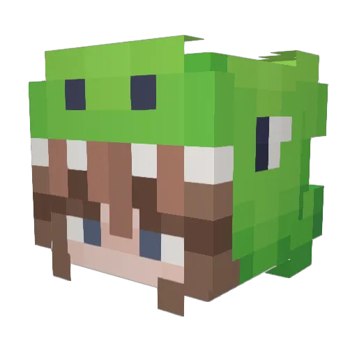 jujusawaia Minecraft avatar head, 3D render