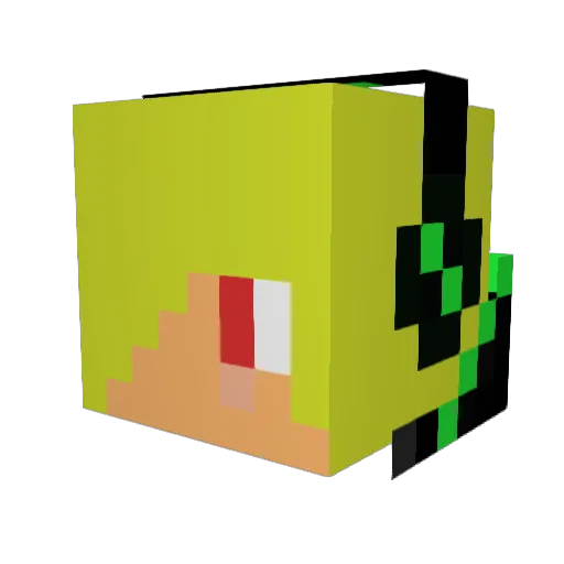 jujux Minecraft avatar head, 3D render