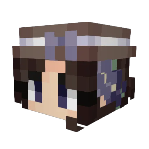 jujuyani Minecraft avatar head, 3D render