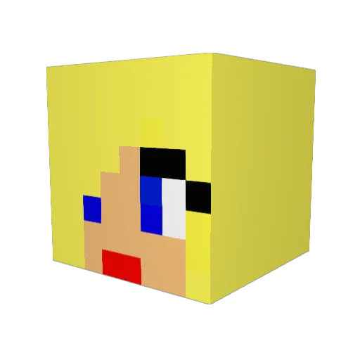 juliakam Minecraft avatar head, 3D render