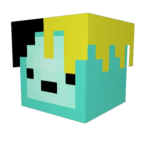 julibanana Minecraft avatar head, 3D render